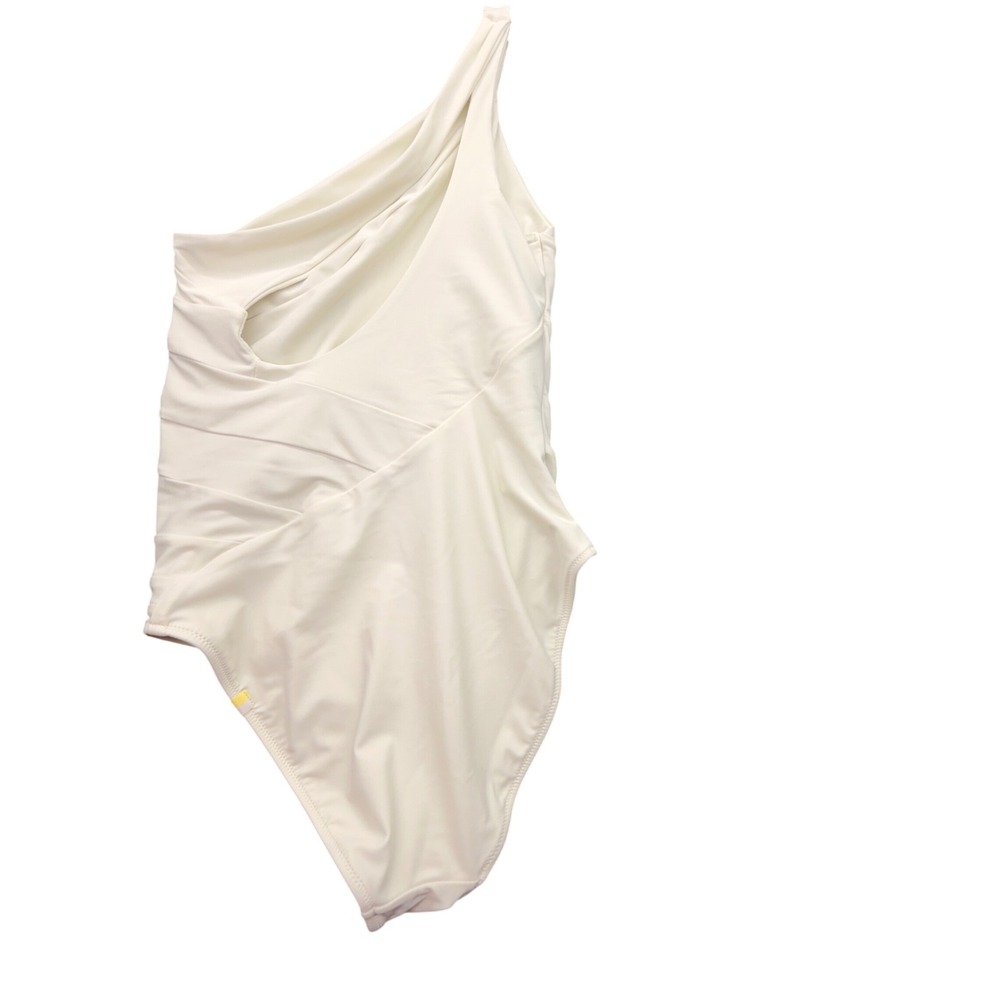 Summersalt The Ruched One-Shoulder One-Piece Swimsuit White Ivory Size 4 - Picture 3 of 10